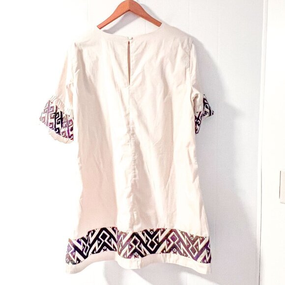 Banana Republic Embroidered-Sleeve Mini Dress, NWOT Medium Petite - Picture 3 of 10